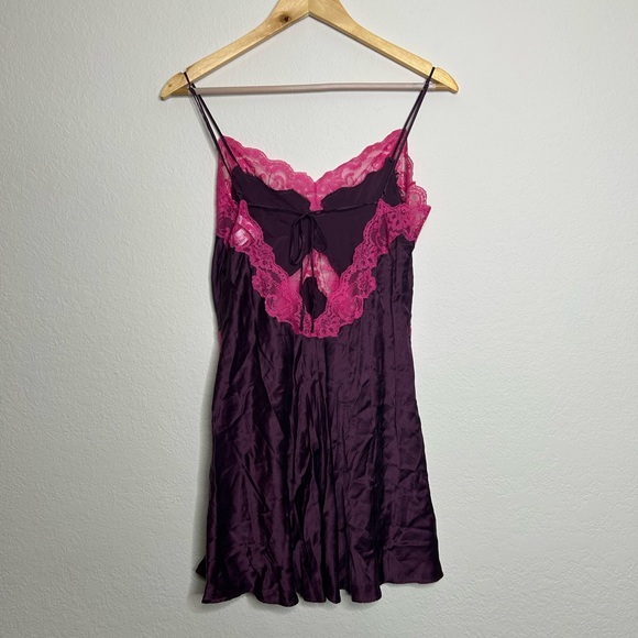 Vintage Victoria’s Secret purple & pink slip mini dress/top - Picture 3 of 15